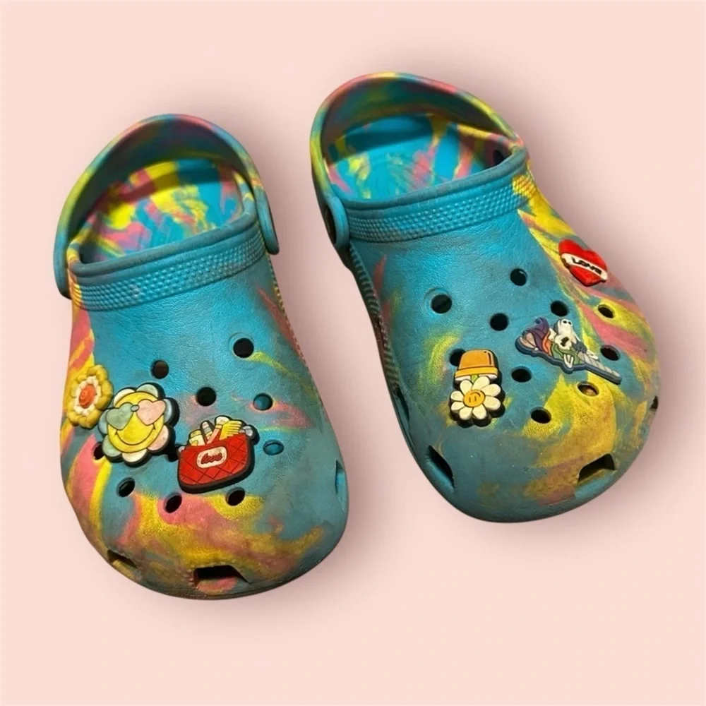 Crocs Multi Color With Charms SizeJ3